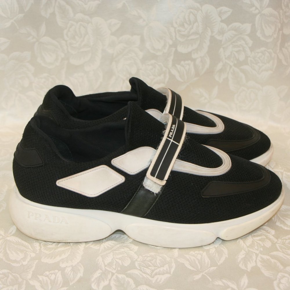 Prada Cloudburst mesh/leather trainers 39